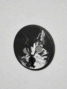 ROMWE Goth 1 件万圣节装饰猫印花木制墙钩 - 彩色 - 查看 3