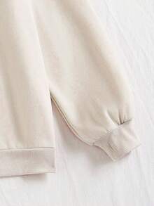 Muchica 杏色針織女款印花運動連帽衫套裝 - 杏色 - 查看 6