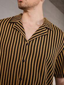 Manfinity Homme Men Striped Print Shirt For Summer - Multicolor - View 5