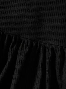 SHEIN 年轻女孩针织纯色盖袖宽松休闲可爱连衣裙三件套套装连衣裙年轻女孩女孩 - 彩色 - 查看 5