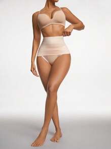 High Waisted Shapewear Bottom Panty - Apricot - View 5