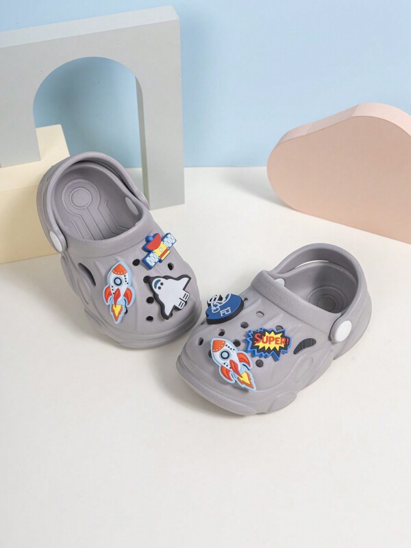 Sandalias de verano para bebé con adorno de dibujos animados de moda para uso casual al aire libre, zapatos para playa
