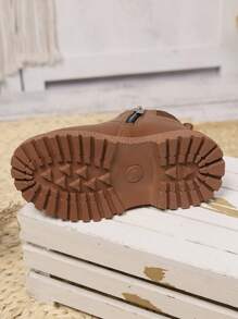 Botas térmicas forradas casuales de moda para niños, el tamaño es pequeño, se recomienda pedir una talla talla grande grande - Marrón - Ver 5
