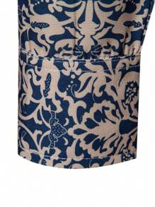 SHEIN Manfinity Mode Camisa de manga larga con estampado de vides retro exquisito y lujoso para eventos formales de negocios y fiestas, otoño - Multicolor - Ver 5