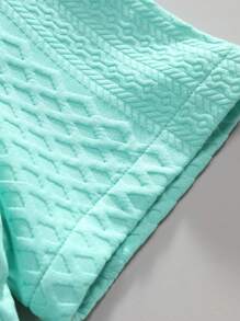 Manfinity Homme 男士純色短袖鈕扣襯衫 - 薄荷綠 - 查看 4