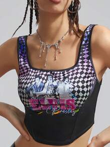 Elvis Presley X SHEIN Music Festival Sexy Women's Crop Tank Top