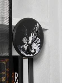 ROMWE Goth 1 件万圣节装饰猫印花木制墙钩 - 彩色 - 查看 1