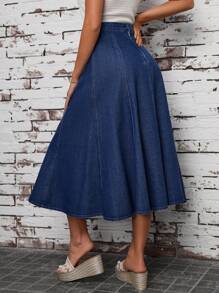 EMERY ROSE 高腰喇叭牛仔裙