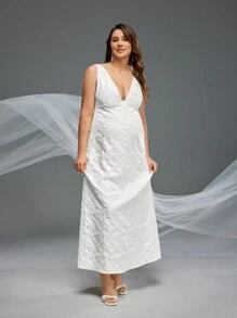 SHEIN Maternity Photoshoots Dress - White - View 6