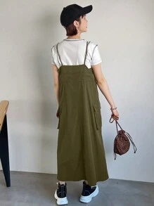 FRIFUL Vestido de tirantes de punto con cremallera y cordón en la cintura sin camiseta, vestido de verano