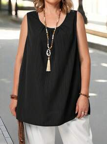 EMERY ROSE Plus Solid Tank Top For Summer