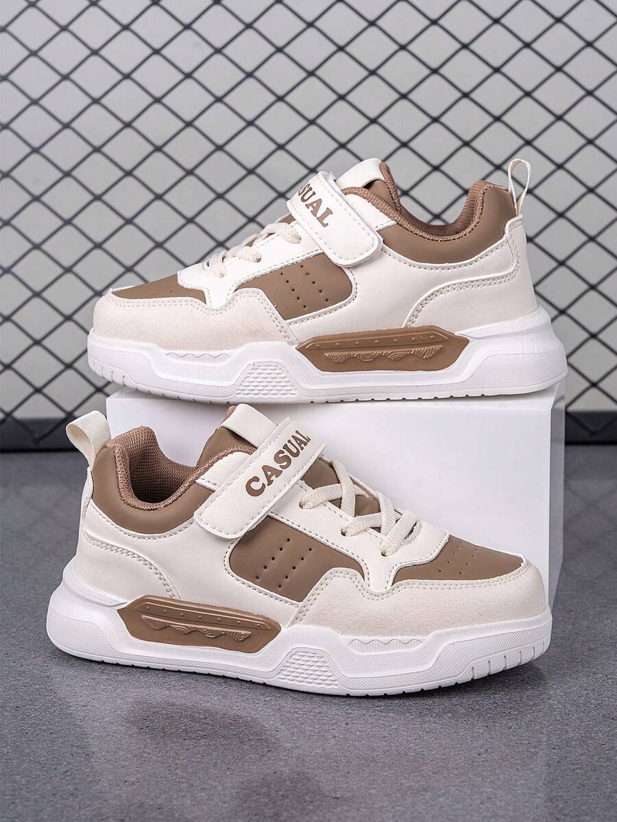 Giày da mùa xuân thu cho trẻ em, nhẹ và mềm, đế thoải mái và chống trơn trượt, khóa có thể điều chỉnh, dễ mang và cởi, thích hợp để mang hàng ngày, giày thể thao cần thiết cho mùa tựu trường cho học sinh - Nhiều màu - Xem 1