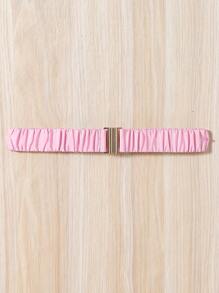 Tween Girls Hooded Sleeveless  Padded Coat With Fur Collar And Waist Drawstring - Pink - View 5