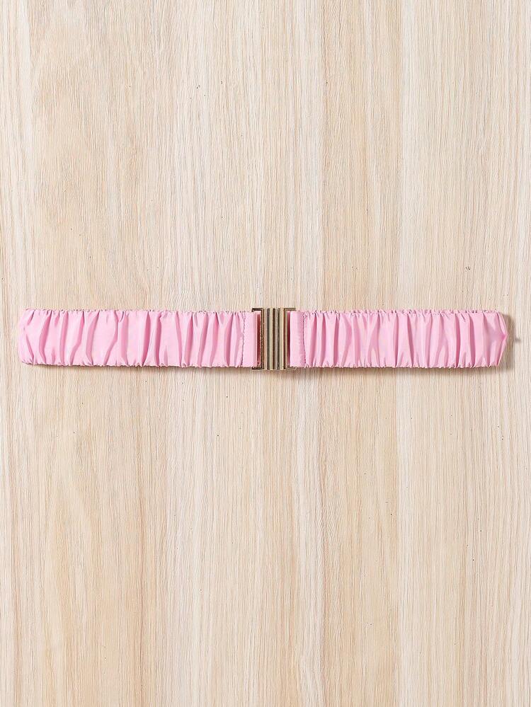 女童连帽无袖棉服外套，配有毛领和腰部抽绳 - 粉色 - 查看 5