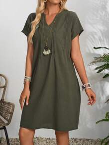 EMERY ROSE Robe tunique avec manches chauve-souris à encolure en V