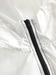 SHEIN 兒童男孩擴大尺寸休閒拼色連帽開衫，長袖輕便織物夾克 - 彩色 - 查看 4