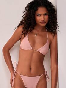 Musera Resort Moon Charm Bikini Top Summer Beach Resort Holiday - Dusty Pink - View 6
