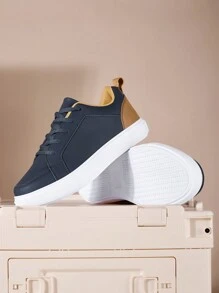 Mujer Zapatillas de skate de dos tonos con cordón delantero casual deportivo exterior