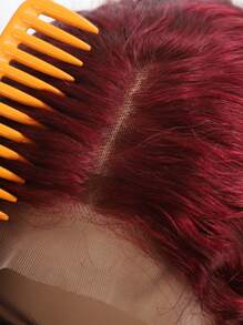 Density Pro Transparent Lace Front Pre Plucked Water Curly Wave 4X4 Human Hair Wig 99J 200% Density Frontal Wig For Women Burgundy Color - S99J - View 7