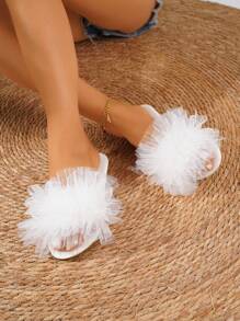 Women's White Outdoor Fashion Wind Wrinkle Mesh Open-Toe Comfortable Round-Toe Flat Sandals For Spring/Summer