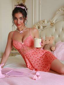 PetitDoll Vestido de lencería sexy para damas (con tema de San Valentín)