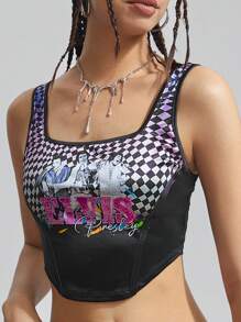 Elvis Presley X SHEIN Music Festival Sexy Women's Crop Tank Top