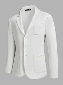 Manfinity VCAY Chaqueta de traje de negocio tejida para hombres, adecuada para las temporadas de primavera y otoño
