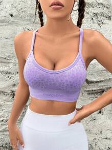 Gameset SHEIN Sport 無縫豹紋運動內衣 - 彩色 - 查看 5