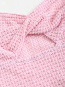 SHEIN Unity Top de tubo con corte en la parte delantera y torsión. - Rosa - Ver 4