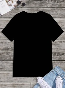 Camiseta de manga corta para hombre con estampado animal de talla grande