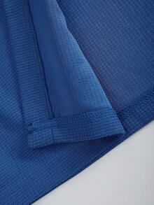 SHEIN Ensemble chemise à manches courtes bleue et pantalon en tricot noir pour garçons pré-adolescents - Bleu azur - Voir 5