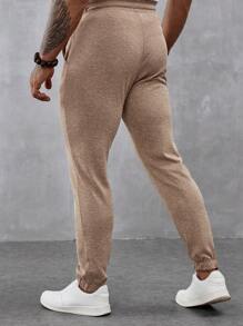 Manfinity Homme Men Drawstring Waist Slant Pocket Pants - Multicolor - View 2