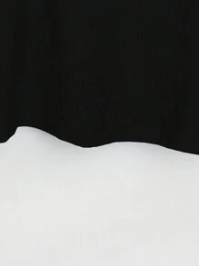 Linhara Plus Solid Batwing Sleeve Blouse - Black - View 3