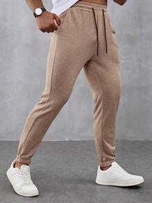Manfinity Homme Men Drawstring Waist Slant Pocket Pants - Multicolor - View 4