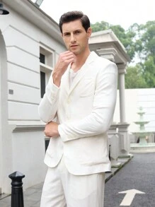 Manfinity VCAY Chaqueta de traje de negocio tejida para hombres, adecuada para las temporadas de primavera y otoño