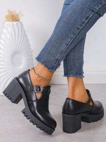 Women's Short Casual Fashionable Black Slip-On Ankle Boots - Black - View 2