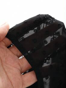 DAZY Swiss Dot Mesh Cami Dress Without Tee Sundress Sheer - Black - View 6