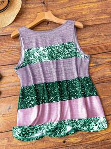 SHEIN LUNE Plus Color Block Notched Neck Tank Top