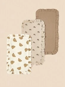 3pcs Baby Cotton Comfortable Burp Cloths, Multi-Functional Bibs