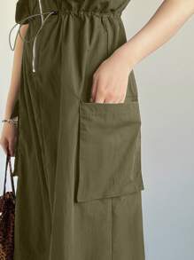 FRIFUL Vestido de tirantes de punto con cremallera y cordón en la cintura sin camiseta, vestido de verano