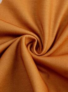 SHEIN EZwear 女士夏季时尚街头服饰图案大码 T 恤，情侣同款 - 橘色 - 查看 6