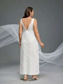 SHEIN Maternity Photoshoots Dress - White - View 2