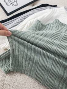 SHEIN Leap Crew 4 piezas/paquete Tops básicos de punto de manga larga de unicolor informales para niños/niñas pequeños, otoño/invierno - Multicolor - Ver 11