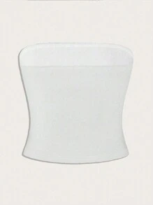 SHEIN EZwear Women's Y2K Floral Printed Tube Top For Summer - White - View 2