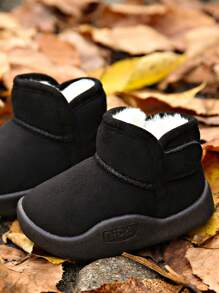 بوت ثلجية دافئة مبطنة للأطفال الرضع وصغار الأطفال من الأولاد والبنات مع إغلاق بحزام اللصق والخطاف