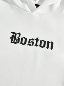 Manfinity RebelGame Áo nỉ nam in chữ 3D họa tiết tai - trắng - Xem 3