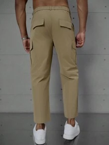 Manfinity Homme Men Flap Pocket Side Cargo Pants - Apricot - View 2