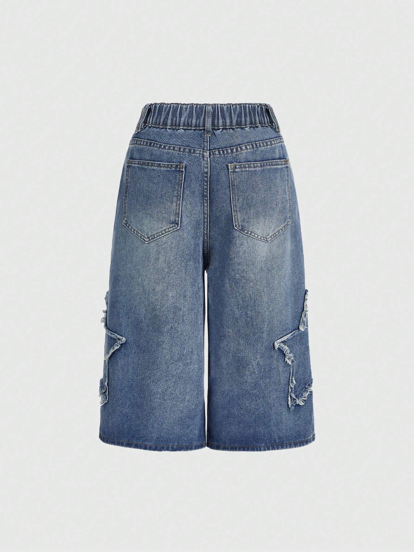 Our Grunge Punk Plus Size Star Pattern Frayed Edge Casual Daily