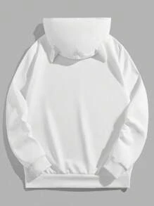 Manfinity RebelGame Áo nỉ nam in chữ 3D họa tiết tai - trắng - Xem 2