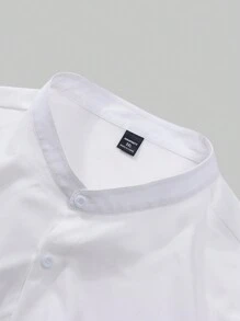 Manfinity Homme Camisa para hombre con detalle de parches de letras sin camiseta - Blanco - Ver 7